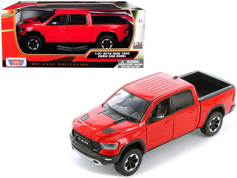 2019 RAM 1500 Rebel Crew Cab Pickup Truck Red 1/24 Diecast Model Car by Motormax <h2>2019 Motormax</h2> <p>High-quality perfect for collectors and enthusiasts. Features detailed interior exterior craf