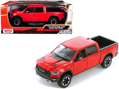 2019 RAM 1500 Rebel Crew Cab Pickup Truck Red 1/24 Diecast Model Car by Motormax <h2>2019 Motormax</h2> <p>High-quality perfect for collectors and enthusiasts. Features detailed interior exterior craf