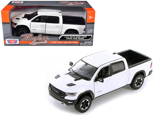 2019 RAM 1500 Rebel Crew Cab Pickup Truck White 1/24-1/27 Diecast Model Car by Motormax <h2>2019 Motormax</h2> <p>High-quality perfect for collectors and enthusiasts. Features detailed interior exteri