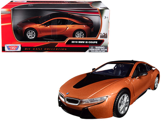 2018 BMW i8 Coupe Metallic Orange with Black Top 1/24 Diecast Model Car by Motormax <h2>2018 Motormax</h2> <p>High-quality perfect for collectors and enthusiasts. Features detailed interior exterior c