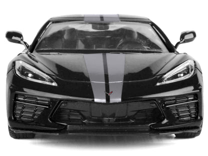 2020 Chevrolet Corvette C8 Stingray Black with Silver Stripes "Timeless Legends" Series 1/24 Diecast Model Car by Motormax <h2>2020 Motormax</h2> <p>High-quality perfect for collectors and enthusiasts