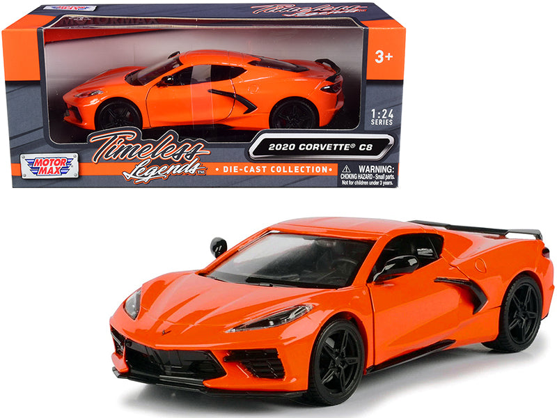 2020 Chevrolet Corvette C8 Stingray Orange "Timeless Legends" 1/24 Diecast Model Car by Motormax <h2>2020 Motormax</h2> <p>High-quality perfect for collectors and enthusiasts. Features detailed interi