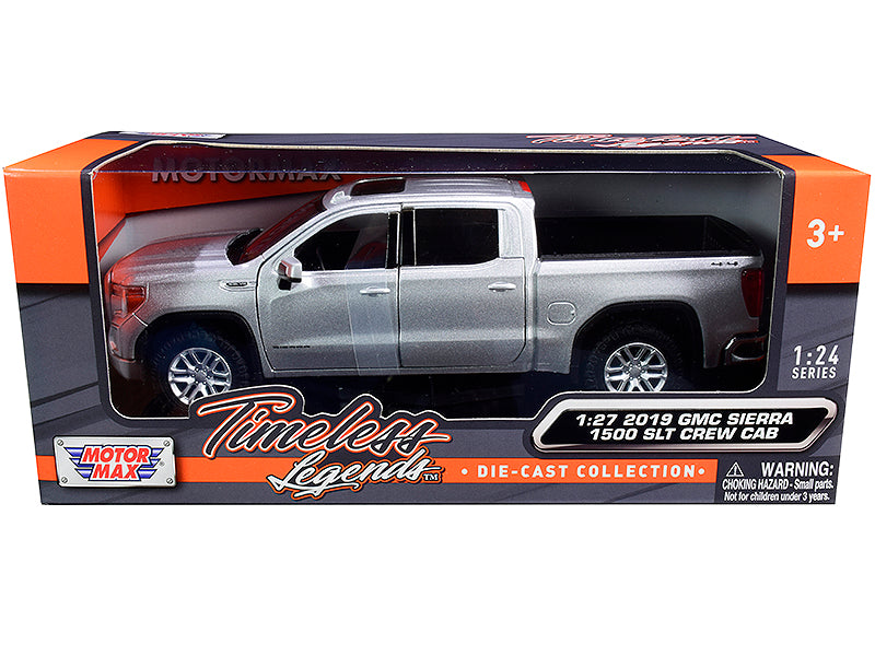 2019 GMC Sierra 1500 SLT Crew Cab Pickup Truck Silver Metallic 1/24-1/27 Diecast Model Car by Motormax <h2>2019 Motormax</h2> <p>High-quality perfect for collectors and enthusiasts. Features detailed