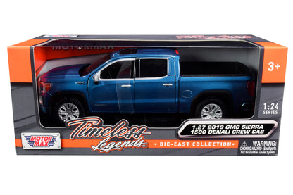 2019 GMC Sierra 1500 Denali Crew Cab Pickup Truck Blue Metallic 1/24-1/27 Diecast Model Car by Motormax <h2>2019 Motormax</h2> <p>High-quality perfect for collectors and enthusiasts. Features detailed