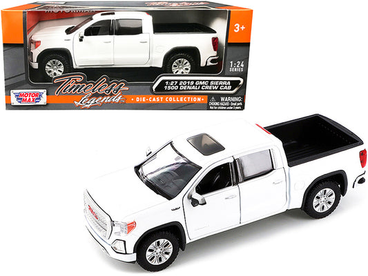 2019 GMC Sierra 1500 Denali Crew Cab Pickup Truck with Sunroof White "Timeless Legends" Series 1/24-1/27 Diecast Model Car by Motormax <h2>2019 Motormax</h2> <p>High-quality perfect for collectors and