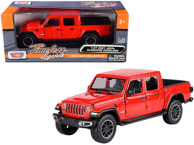 2021 Jeep Gladiator Overland (Closed Top) Pickup Truck Red 1/24-1/27 Diecast Model Car by Motormax <h2>2021 Motormax</h2> <p>High-quality perfect for collectors and enthusiasts. Features detailed inte
