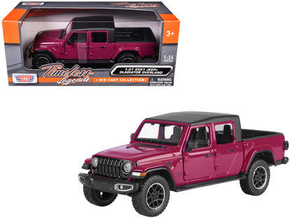 2021 Jeep Gladiator Overland Pickup Truck Purple with Matt Black Top 1/24 Diecast Model Car by Motormax <h2>2021 Motormax</h2> <p>High-quality perfect for collectors and enthusiasts. Features detailed