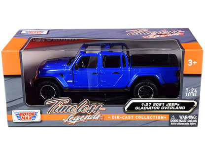 2021 Jeep Gladiator Overland (Open Top) Pickup Truck Blue Metallic 1/24-1/27 Diecast Model Car by Motormax <h2>2021 Motormax</h2> <p>High-quality perfect for collectors and enthusiasts. Features detai