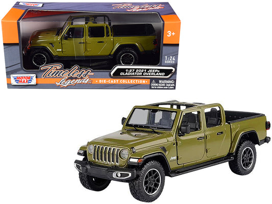 2021 Jeep Gladiator Overland (Open Top) Pickup Truck Matt Green 1/24-1/27 Diecast Model Car by Motormax <h2>2021 Motormax</h2> <p>High-quality perfect for collectors and enthusiasts. Features detailed