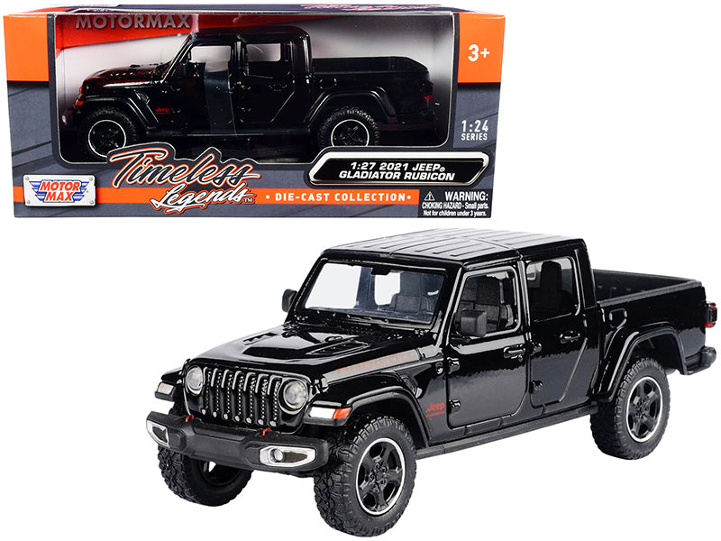2021 Jeep Gladiator Rubicon (Closed Top) Pickup Truck Black 1/24-1/27 Diecast Model Car by Motormax <h2>2021 Motormax</h2> <p>High-quality perfect for collectors and enthusiasts. Features detailed int