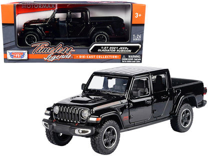 2021 Jeep Gladiator Rubicon (Closed Top) Pickup Truck Black 1/24-1/27 Diecast Model Car by Motormax <h2>2021 Motormax</h2> <p>High-quality perfect for collectors and enthusiasts. Features detailed int