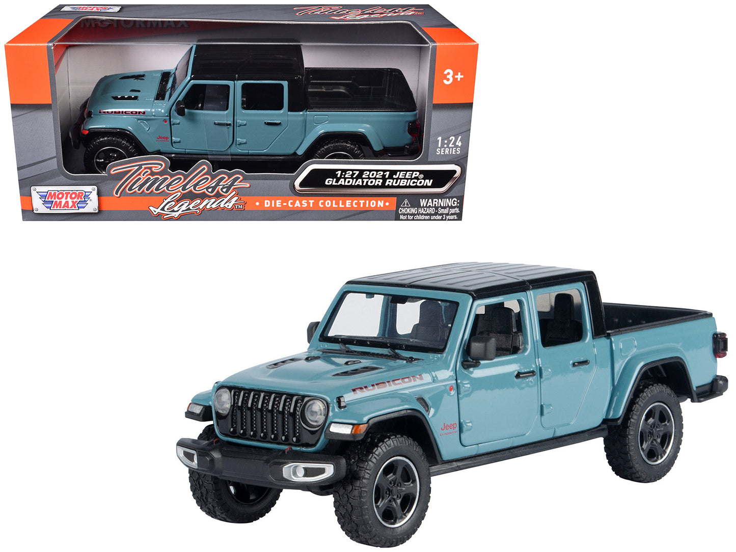 2021 Jeep Gladiator Rubicon (Closed Top) Pickup Truck Blue with Black Top 1/27 Diecast Model Car by Motormax <h2>2021 Motormax</h2> <p>High-quality perfect for collectors and enthusiasts. Features det