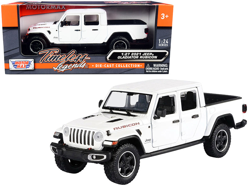 2021 Jeep Gladiator Rubicon (Closed Top) Pickup Truck White 1/24-1/27 Diecast Model Car by Motormax <h2>2021 Motormax</h2> <p>High-quality perfect for collectors and enthusiasts. Features detailed int