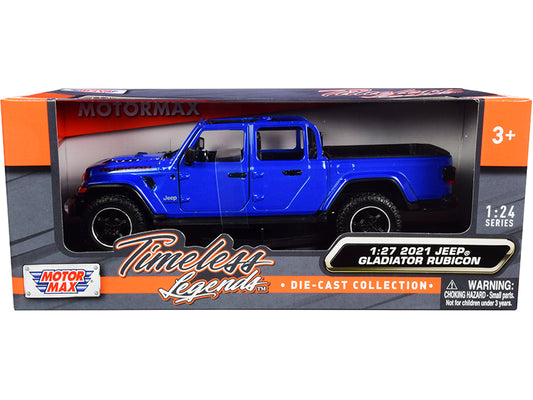 2021 Jeep Gladiator Rubicon (Open Top) Pickup Truck Blue 1/24-1/27 Diecast Model Car by Motormax <h2>2021 Motormax</h2> <p>High-quality perfect for collectors and enthusiasts. Features detailed interi