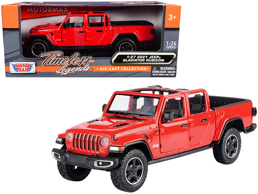 2021 Jeep Gladiator Rubicon (Open Top) Pickup Truck Red 1/24-1/27 Diecast Model Car by Motormax <h2>2021 Motormax</h2> <p>High-quality perfect for collectors and enthusiasts. Features detailed interio