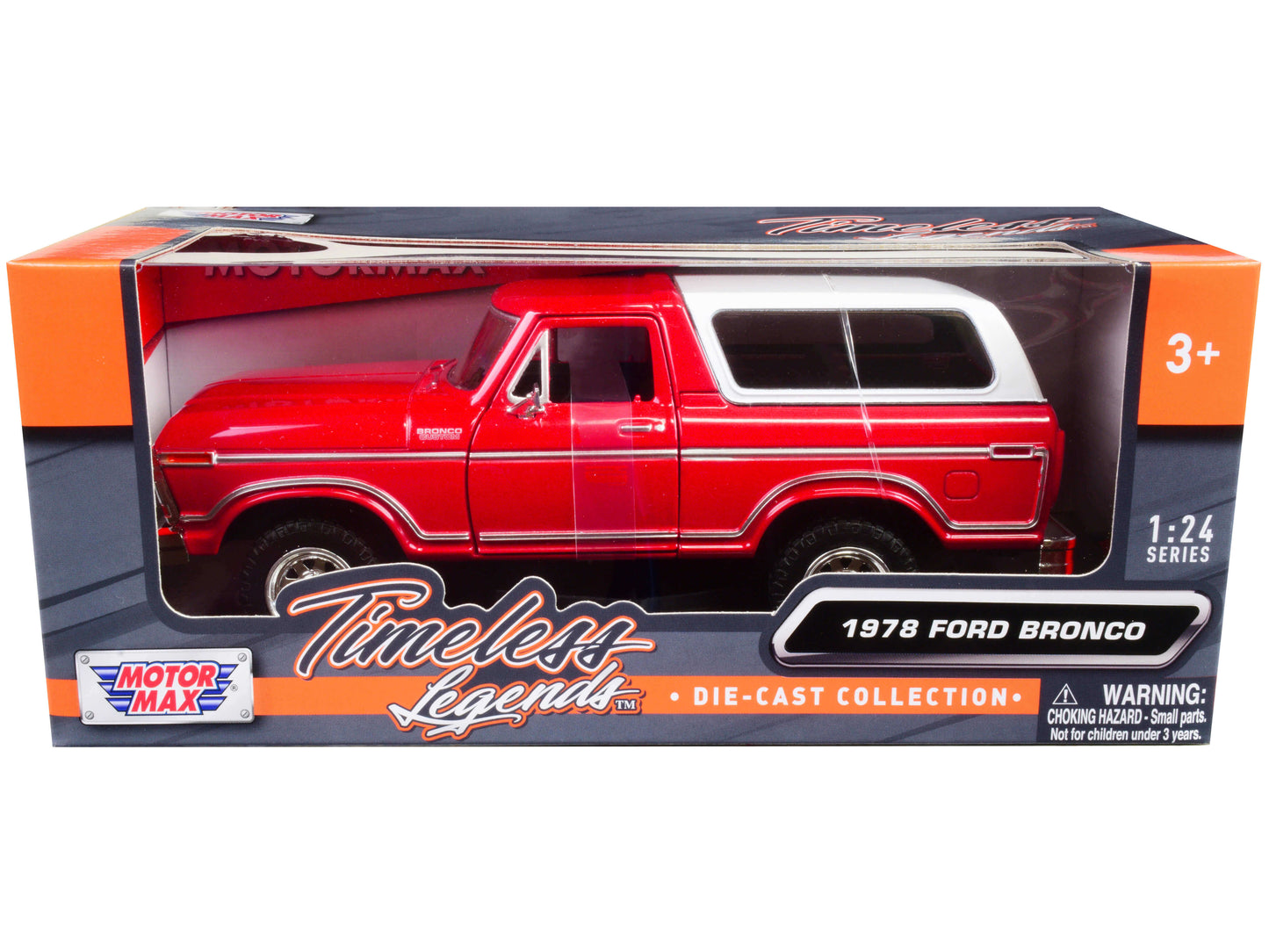 1978 Ford Bronco Custom Red and White "Timeless Legends" Series 1/24 Diecast Model Car by Motormax <h2>1978 Motormax</h2> <p>High-quality perfect for collectors enthusiasts. Features detailed interior