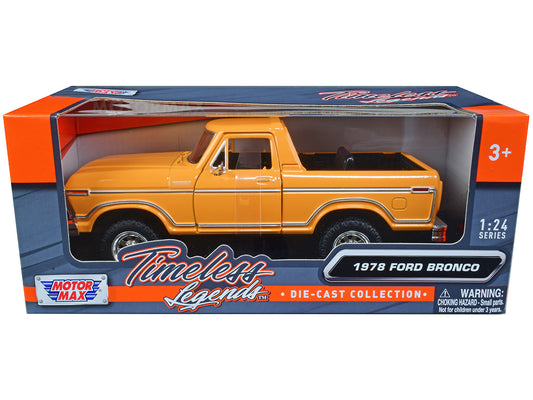 1978 Ford Bronco Custom (Open Top) Yellow with "Timeless Legends" Series 1/24 Diecast Model Car by Motormax <h2>1978 Motormax</h2> <p>High-quality perfect for collectors and enthusiasts. Features deta
