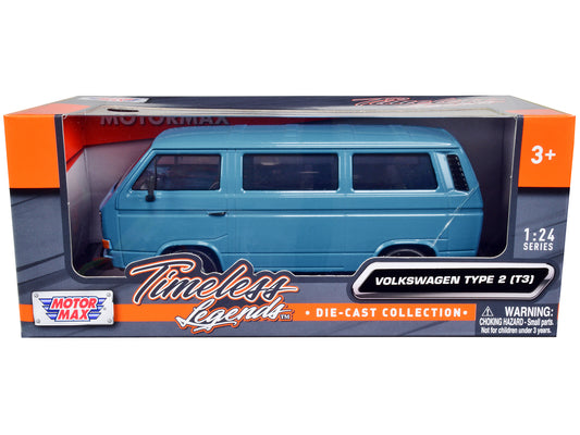 Volkswagen Type 2 (T3) Van Blue "Timeless Legends" Series 1/24 Diecast Model Car by Motormax <h2>Volkswagen Motormax</h2> <p>High-quality perfect for collectors and enthusiasts. Features detailed inte