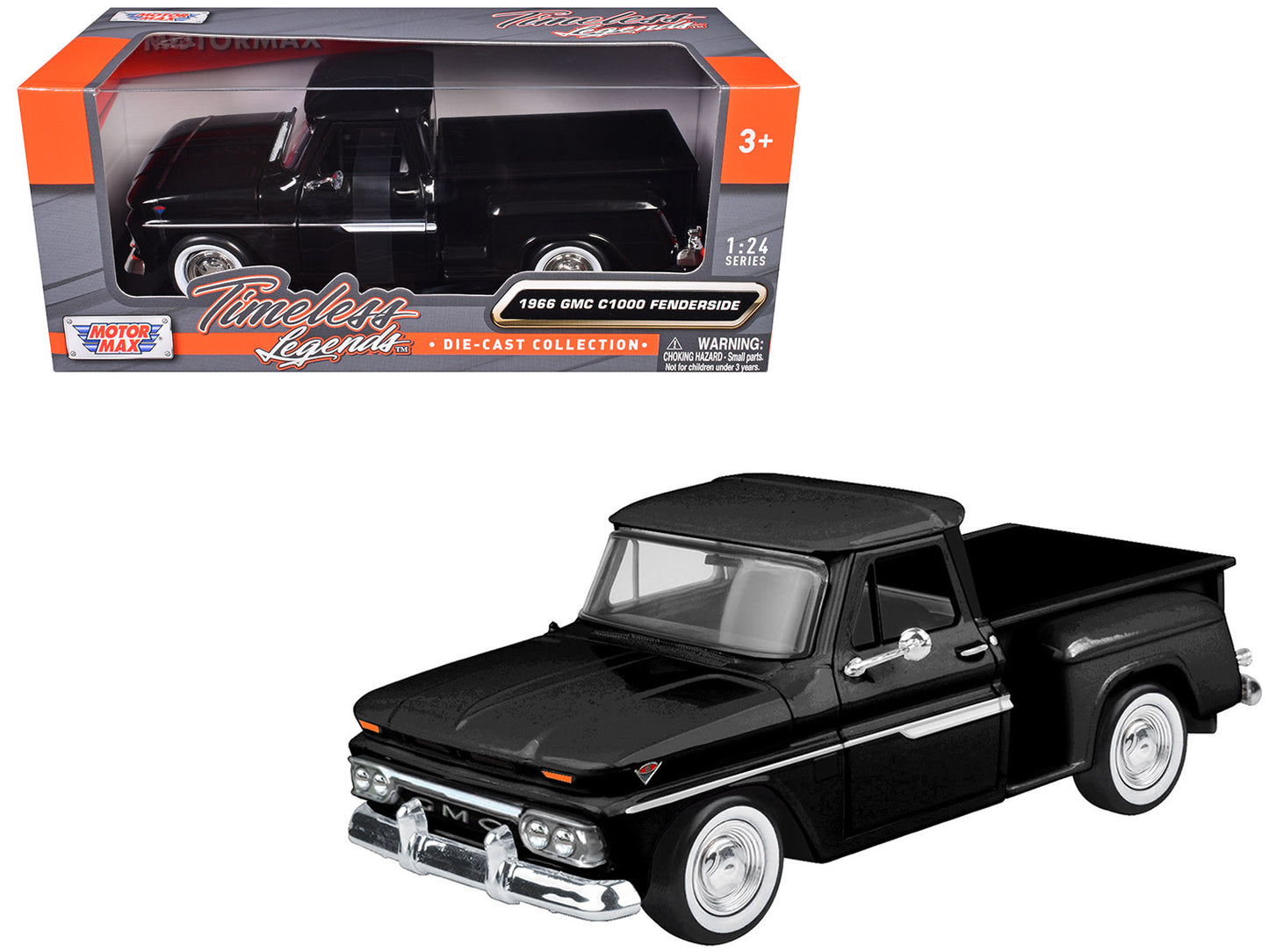 1966 GMC C1000 Fenderside Pickup Truck Black "Timeless Legends" Series 1/24 Diecast Model Car by Motormax <h2>1966 Motormax</h2> <p>High-quality perfect for collectors and enthusiasts. Features detail