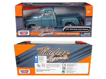 1955 GMC Blue Chip Pickup Truck Light Blue 1/24 Diecast Model - Motormax