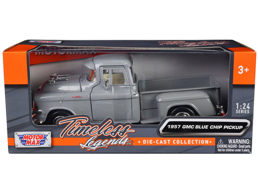 1957 GMC Blue Chip Pickup Truck Gray "Timeless Legends" Series 1/24 Diecast Model Car by Motormax <h2>1957 Motormax</h2> <p>High-quality perfect for collectors and enthusiasts. Features detailed inter
