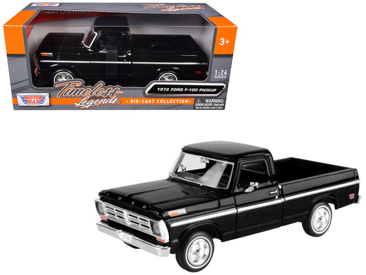 1972 Ford F-100 Pickup Truck Black "Timeless Legends" Series 1/24 Diecast Model Car by Motormax <h2>1972 Motormax</h2> <p>High-quality perfect for collectors and enthusiasts. Features detailed interio