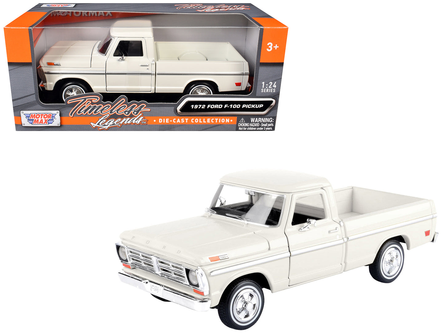 1972 Ford F-100 Pickup Truck Cream "Timeless Legends" Series 1/24 Diecast Model Car by Motormax <h2>1972 Motormax</h2> <p>High-quality perfect for collectors and enthusiasts. Features detailed interio