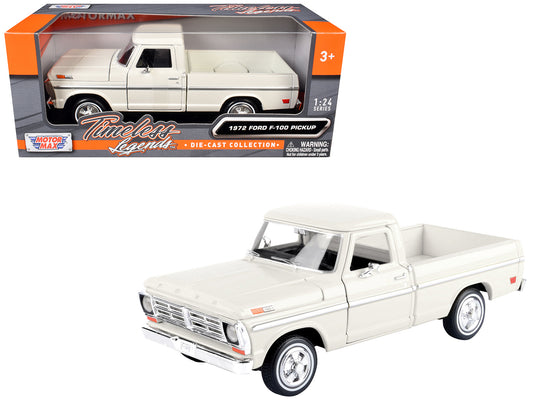 1972 Ford F-100 Pickup Truck Cream "Timeless Legends" Series 1/24 Diecast Model Car by Motormax <h2>1972 Motormax</h2> <p>High-quality perfect for collectors and enthusiasts. Features detailed interio