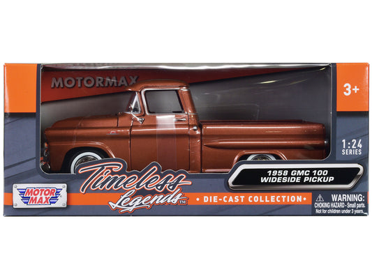 1958 GMC 100 Wideside Pickup Truck Brown Metallic "Timeless Legends" Series 1/24 Diecast Model Car by Motormax <h2>1958 Motormax</h2> <p>High-quality perfect for collectors and enthusiasts. Features d