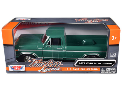 1977 Ford F-150 Custom Pickup Truck Green "Timeless Legends" Series 1/24 Diecast Model Car by Motormax <h2>1977 Motormax</h2> <p>High-quality perfect for collectors and enthusiasts. Features detailed