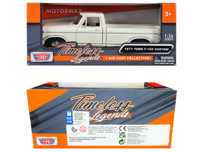 1977 Ford F-150 Custom Pickup Truck White "Timeless Legends" Series 1/24 Diecast Model Car by Motormax <h2>1977 Motormax</h2> <p>High-quality perfect for collectors and enthusiasts. Features detailed
