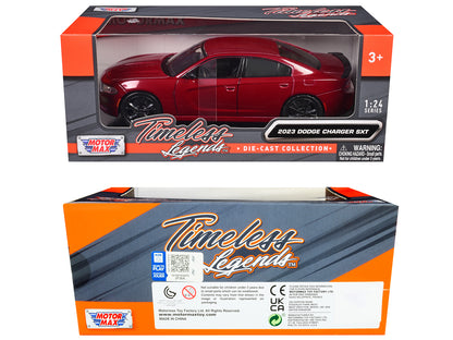 2023 Dodge Charger SXT Red Metallic "Timeless Legends" Series 1/24 Diecast Model Car by Motormax <h2>2023 Motormax</h2> <p>High-quality perfect for collectors and enthusiasts. Features detailed interi