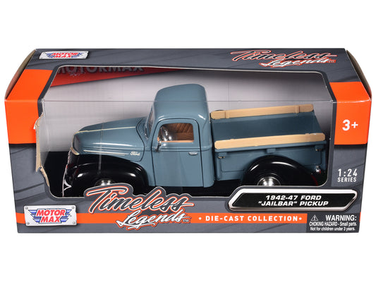 1942-47 Ford "Jailbar" Pickup Truck Blue and Black "Timeless Legends" Series 1/24 Diecast Model Car by Motormax <h2>1942-47 Motormax</h2> <p>High-quality perfect for collectors enthusiasts. Features d