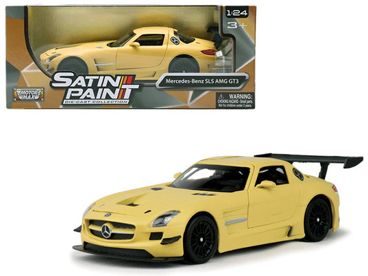 Mercedes Benz SLS AMG GT3 Matte Yellow 1/24 Diecast Model Car - Motormax