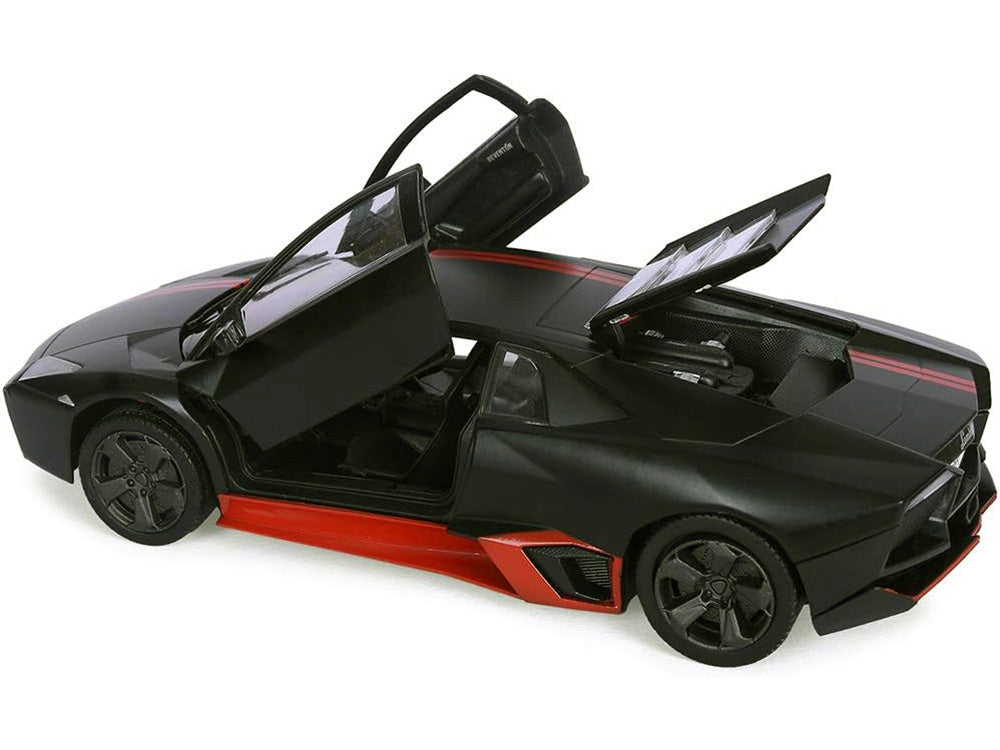 Lamborghini Reventon Matt Black with Red Stripes "Satin Paint" Series 1/24 Diecast Model Car by Motormax <h2>Lamborghini Motormax</h2> <p>High-quality perfect for collectors and enthusiasts. Features