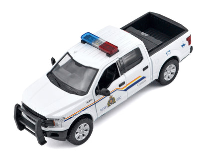 2019 Ford F-150 Lariat Crew Cab Pickup Truck "Royal Canadian Mounted Police" White with Flashing Light Bar and Front and Rear Lights and Sounds "Law Enforcement and Public Service" Series 1/27 T&y Diecast Model Car by Motormax