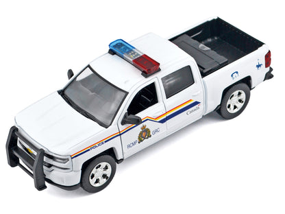 2017 Chevrolet Silverado 1500 LT Z71 Crew Cab Pickup Truck "Royal Canadian Mounted Police" White with Flashing Light Bar and Front and Rear Lights and Sounds "Law Enforcement and Public Service" Series 1/27 T&y Diecast Model Car by Motormax