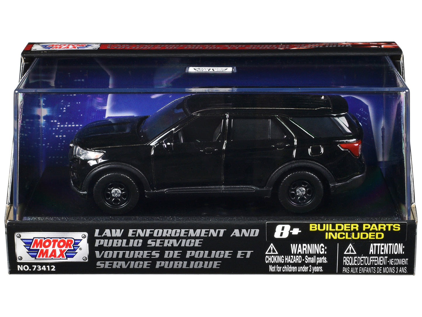 2022 Ford Police Interceptor Utility Black Unmarked "Custom Builder's Kit" "Law Enforcement and Public Service" Series 1/43 Diecast Model Car by Motormax <h2>2022 Motormax</h2> <p>High-quality perfect