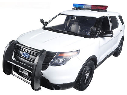 2015 Ford Police Interceptor Utility White with Flashing Light Bar and Front Rear Lights 2 Sounds 1/24 Diecast Model Car by Motormax <h2>2015 Motormax</h2> <p>High-quality perfect for collectors enthu