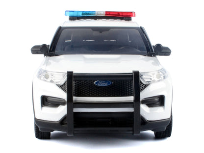 2022 Ford Police Interceptor Utility Plain White "Builder's Kit" with Flashing Light Bar and Front Rear Lights Sounds 1/24 Diecast Model Car by Motormax <h2>2022 Motormax</h2> <p>High-quality perfect