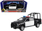 2019 RAM 1500 Laramie Crew Cab Pickup Truck with Bed Cage Black and White Flashing Light Bar Front Rear Lights Sounds 1/27 Diecast Model Car by Motormax <h2>2019 Motormax</h2> <p>High-quality perfect