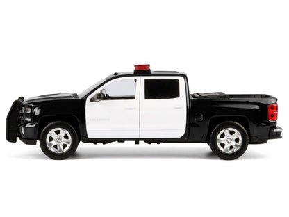 2017 Chevrolet Silverado 1500 LT Z71 Crew Cab Pickup Truck Black and White with Flashing Light Bar Front Rear Lights Sounds 1/27 Diecast Model Car by Motormax <h2>2017 Motormax</h2> <p>High-quality pe