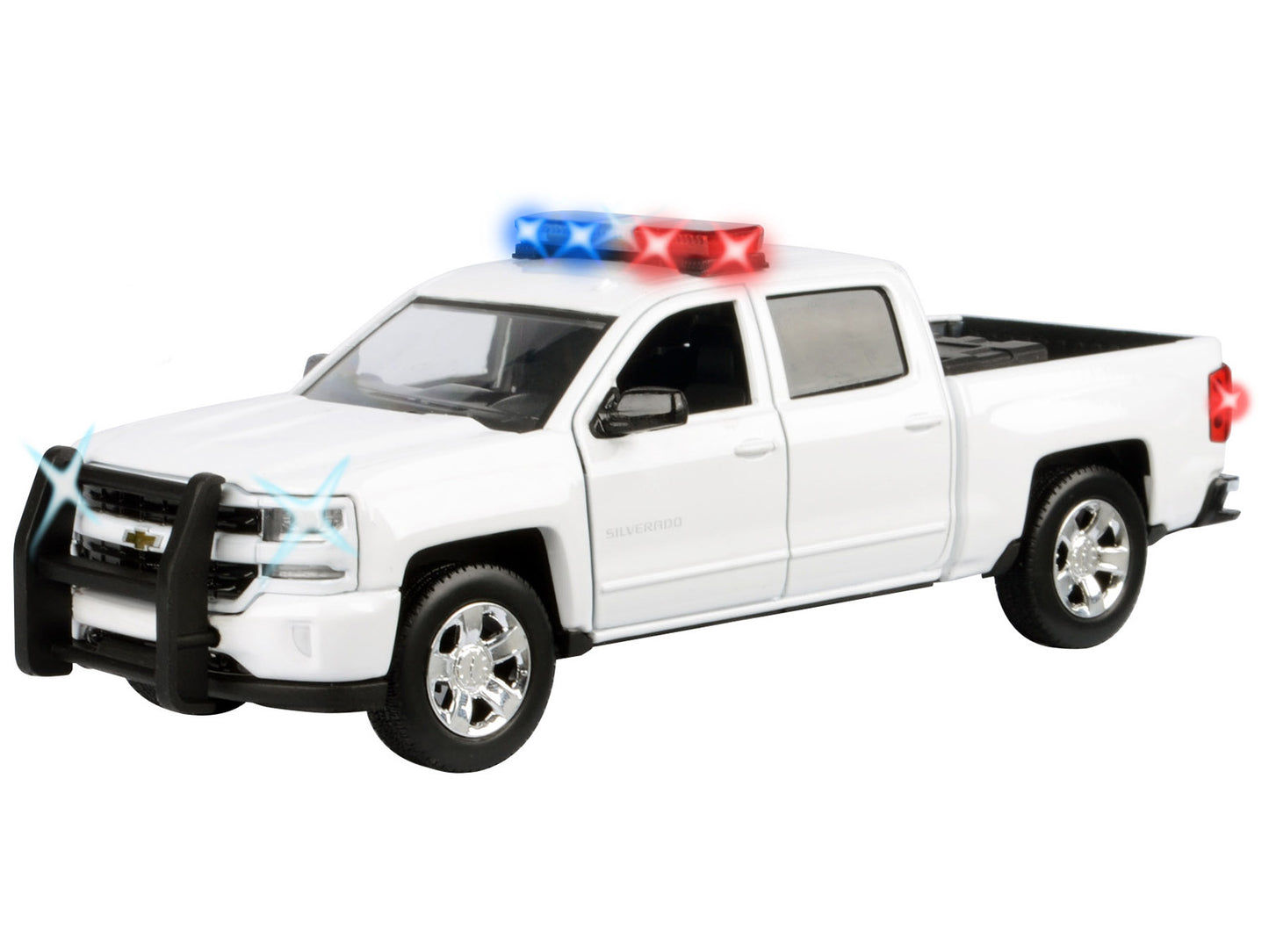 2017 Chevrolet Silverado 1500 LT Z71 Crew Cab Pickup Truck White with Flashing Light Bar and Front Rear Lights Sounds 1/27 Diecast Model Car by Motormax <h2>2017 Motormax</h2> <p>High-quality perfect