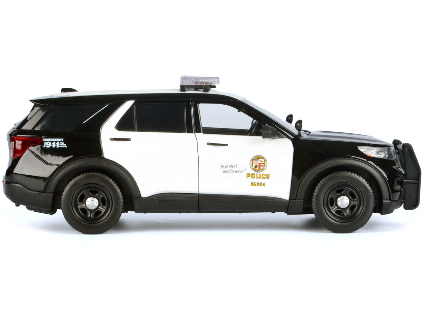 2022 Ford Police Interceptor Utility Black and White "Los Angeles Department (LAPD)" with Flashing Light Bar Front Rear Lights Sounds 1/24 Diecast Model Car by Motormax <h2>2022 Motormax</h2> <p>High-