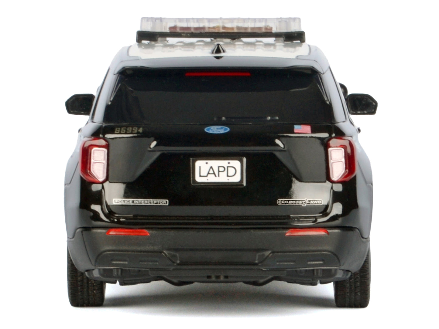 2022 Ford Police Interceptor Utility Black and White "Los Angeles Department (LAPD)" with Flashing Light Bar Front Rear Lights Sounds 1/24 Diecast Model Car by Motormax <h2>2022 Motormax</h2> <p>High-