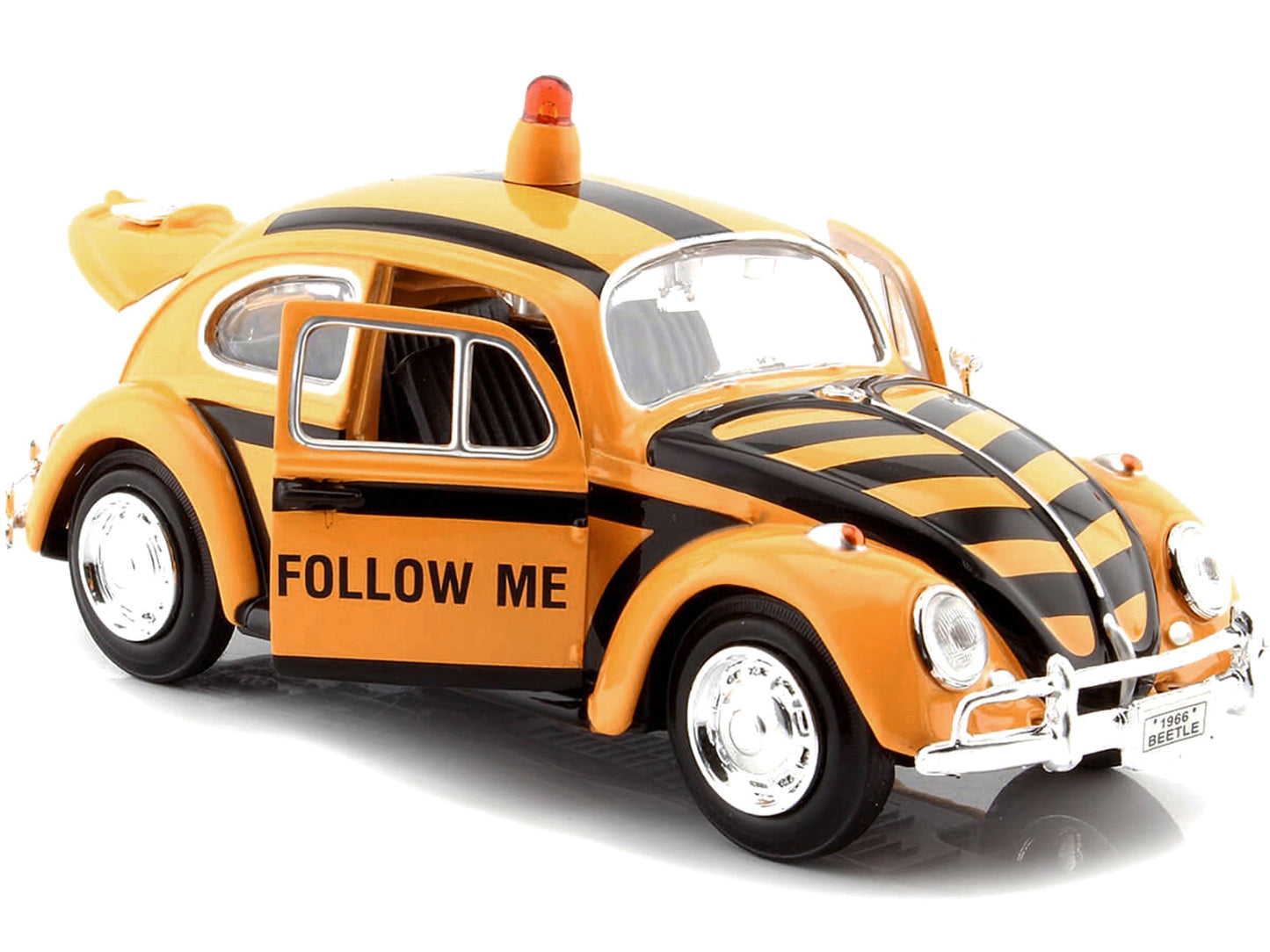 1966 Volkswagen Beetle "Follow Me" Airport Safety Vehicle Yellow with Black Stripes 1/24 Diecast Model Car by Motormax <h2>1966 Motormax</h2> <p>High-quality perfect for collectors and enthusiasts. Fe