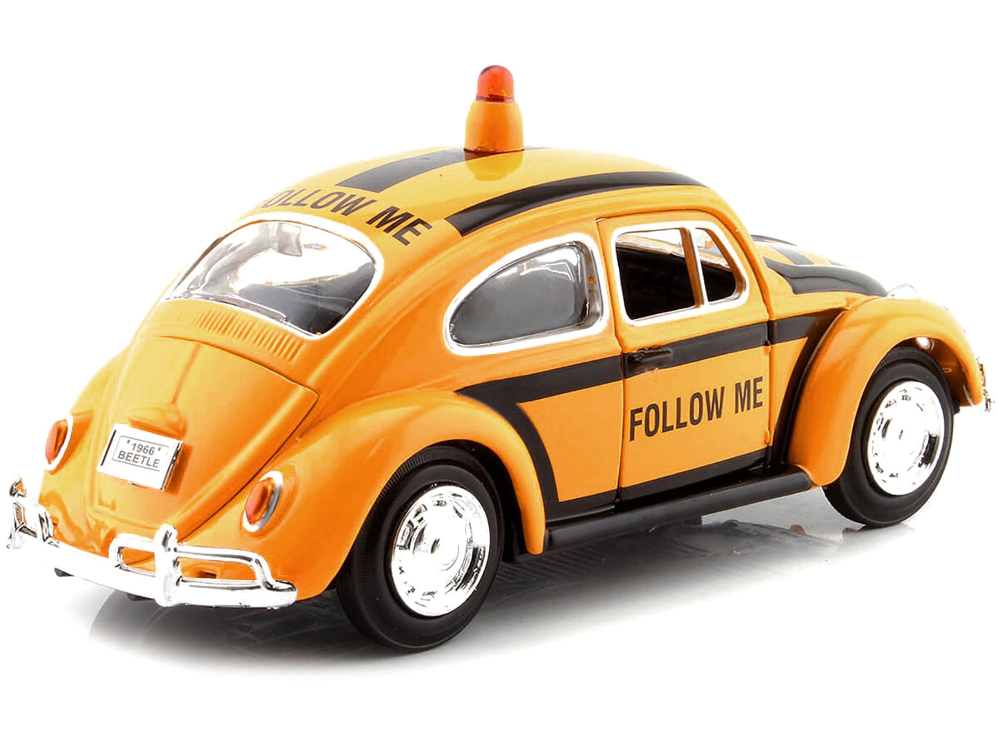 1966 Volkswagen Beetle "Follow Me" Airport Safety Vehicle Yellow with Black Stripes 1/24 Diecast Model Car by Motormax <h2>1966 Motormax</h2> <p>High-quality perfect for collectors and enthusiasts. Fe