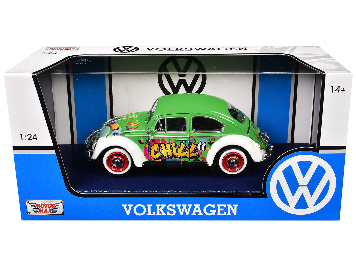 1966 Volkswagen Beetle Green with Graffiti Graphics 1/24 Diecast Model Car by Motormax <h2>1966 Motormax</h2> <p>High-quality perfect for collectors and enthusiasts. Features detailed interior exterio