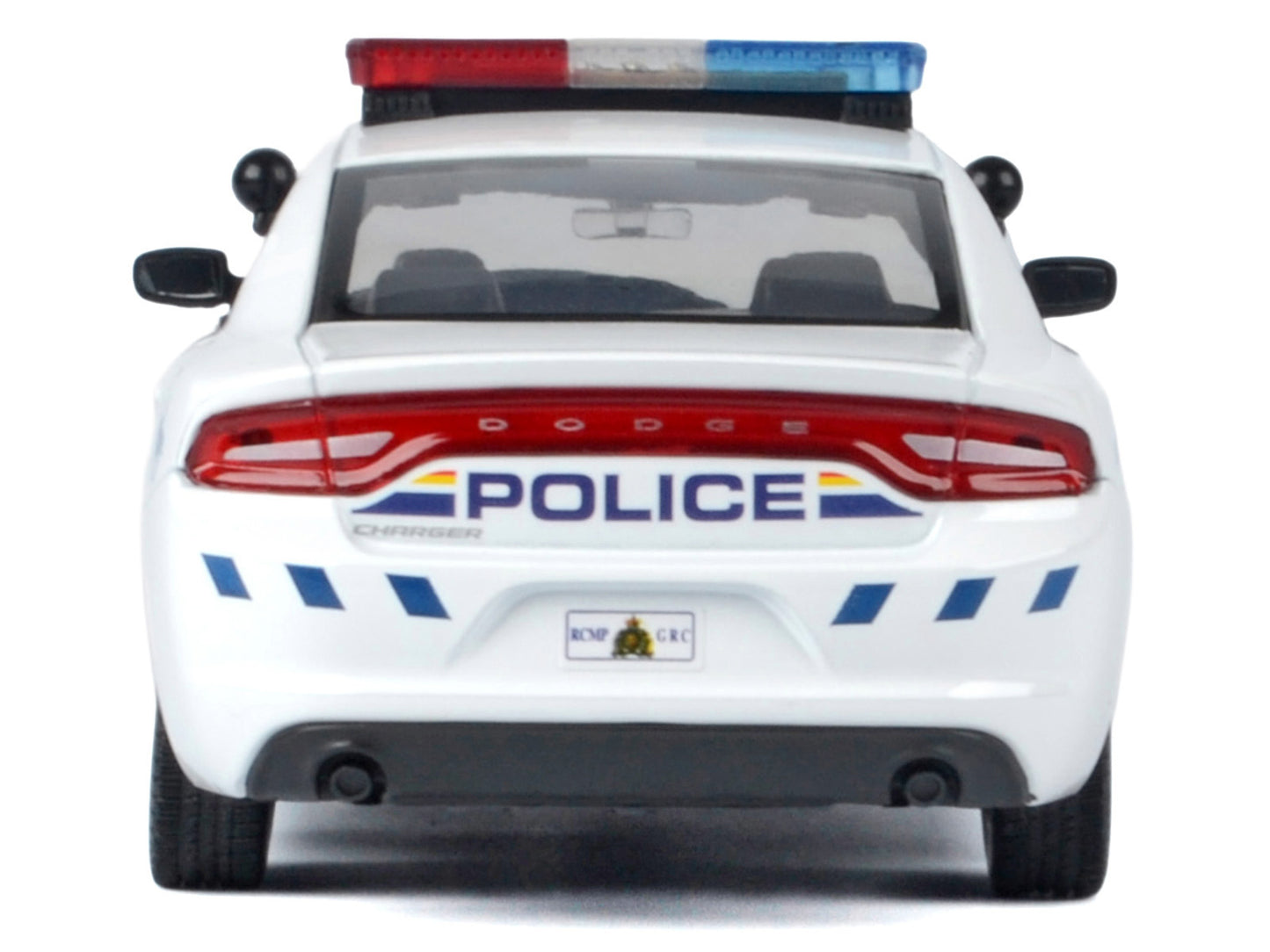2023 Dodge Charger Pursuit Police Car "Royal Canadian Mounted Police (RCMP)" White with Flashing Light Bar and Front and Rear Lights and Sound 1/24 Diecast Model Car by Motormax