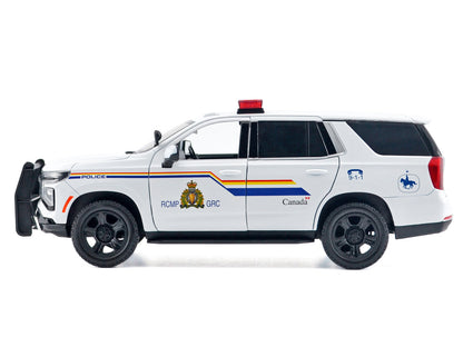 2025 Chevrolet Tahoe PPV "RCMP (Royal Canadian Mounted Police)" White with Stripes Flashing Light Bar and Front Rear Lights Sounds 1/24 Diecast Model Car by Motormax <h2>2025 Motormax</h2> <p>High-qua
